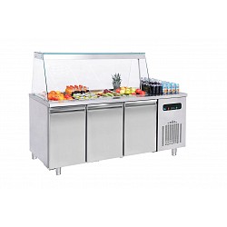 Izložbeni frižider salatara sa postoljem za kasu 186,5x70cm - GM